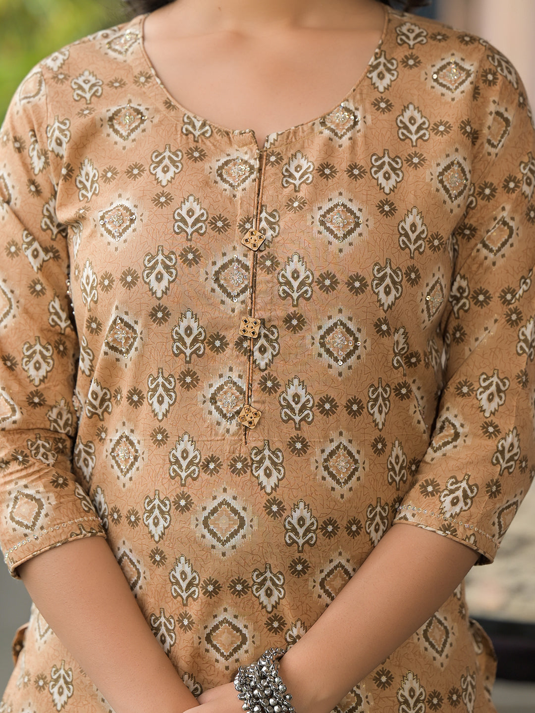 Brown-Cotton-Floral-Straight-3-Piece-Kurta-Set