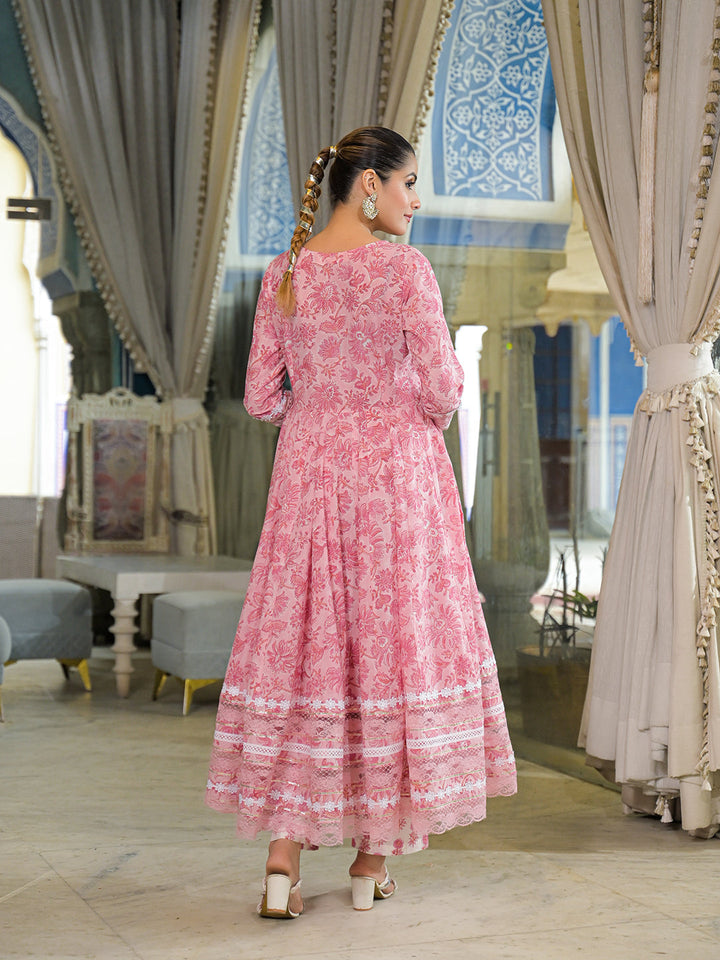 Pink-Cotton-Hand-Block-Anarkali-3-Piece-Kurta-Set