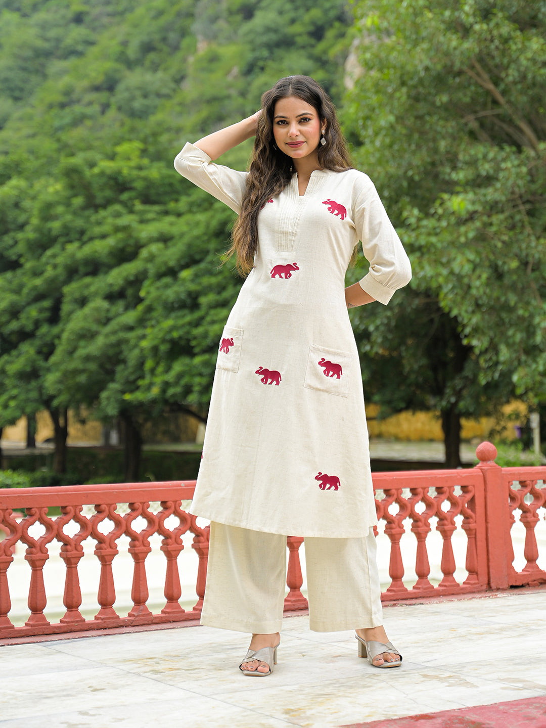 Off-White-Cotton-Embroidered-A-Line-2-Piece-Kurta-Set