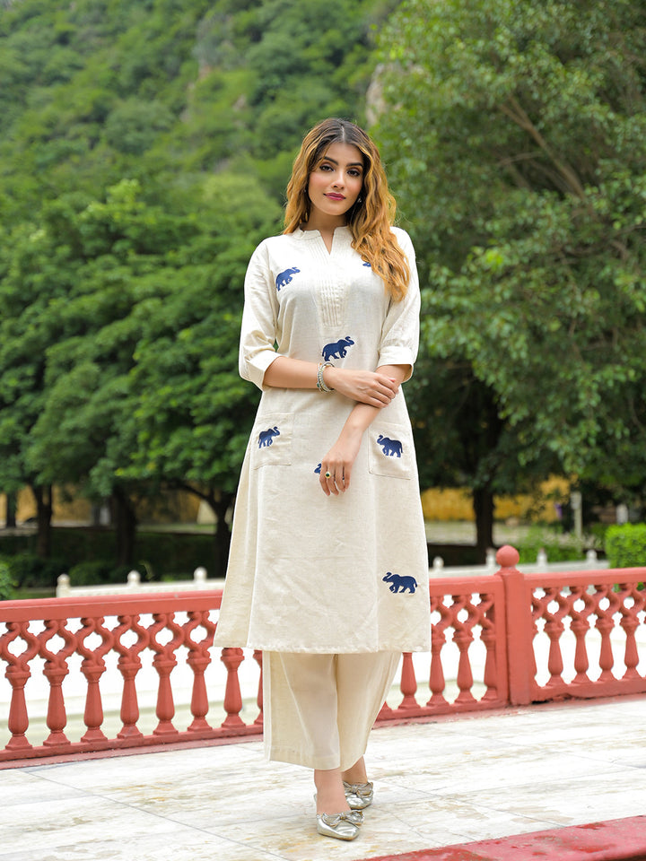 Off-White-Cotton-Embroidered-A-Line-2-Piece-Kurta-Set
