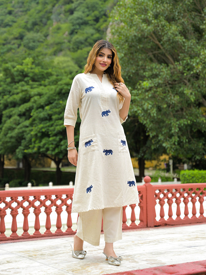 Off-White-Cotton-Embroidered-A-Line-2-Piece-Kurta-Set