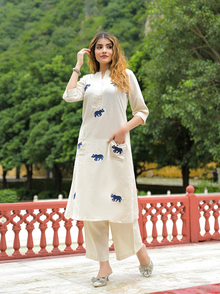 Off-White-Cotton-Embroidered-A-Line-2-Piece-Kurta-Set