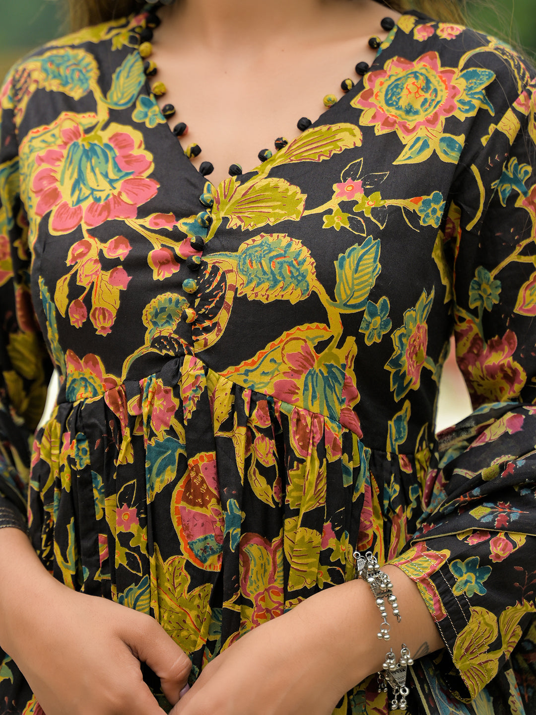 Black-Cotton-Straight-3-Piece-Kurta-Set