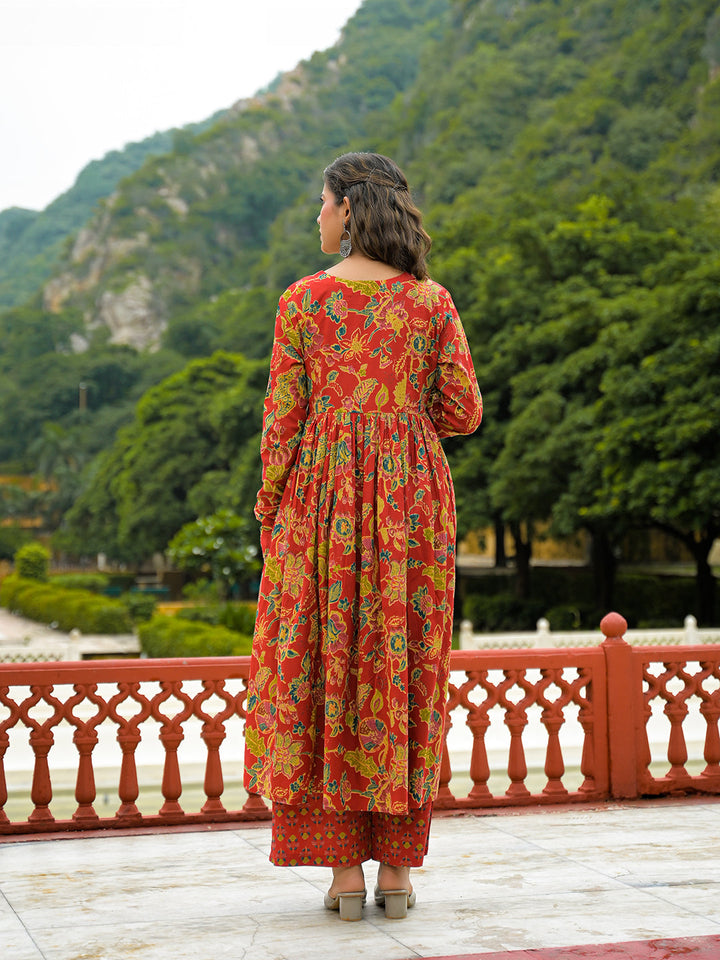 Red-Cotton-Straight-3-Piece-Kurta-Set