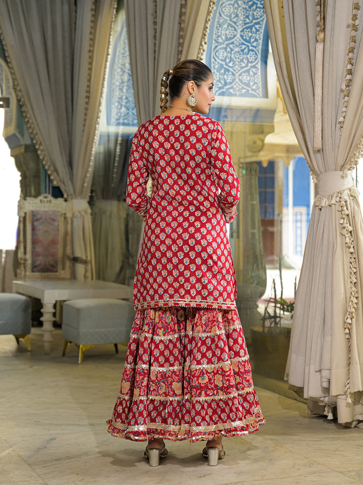 Red-Cotton-Handblock-Straight-3-Piece-Sharara-Set