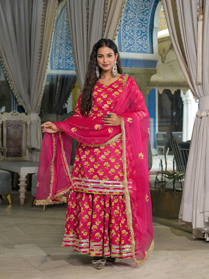 Pink-Cotton-Lehenga-Sets-With-Dupatta
