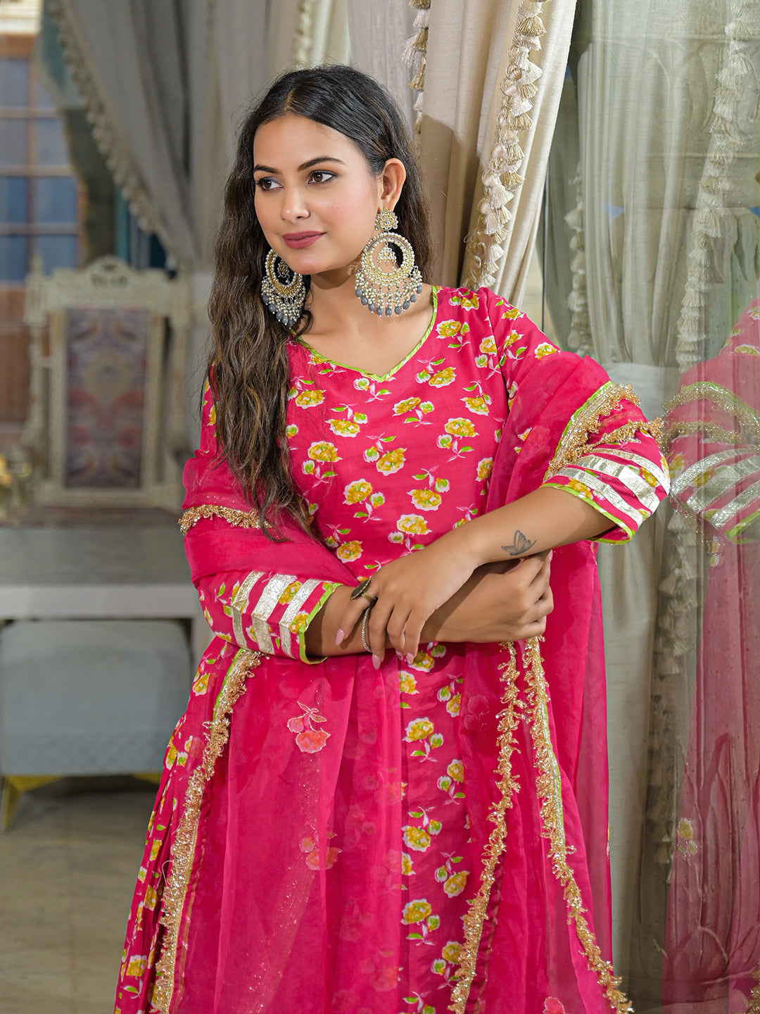Pink-Cotton-Lehenga-Sets-With-Dupatta