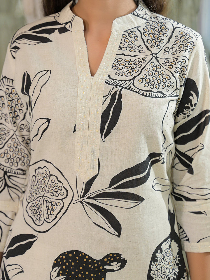 Off-White-Cotton-Floral-Print-Straight-2-Piece-Kurta-Set