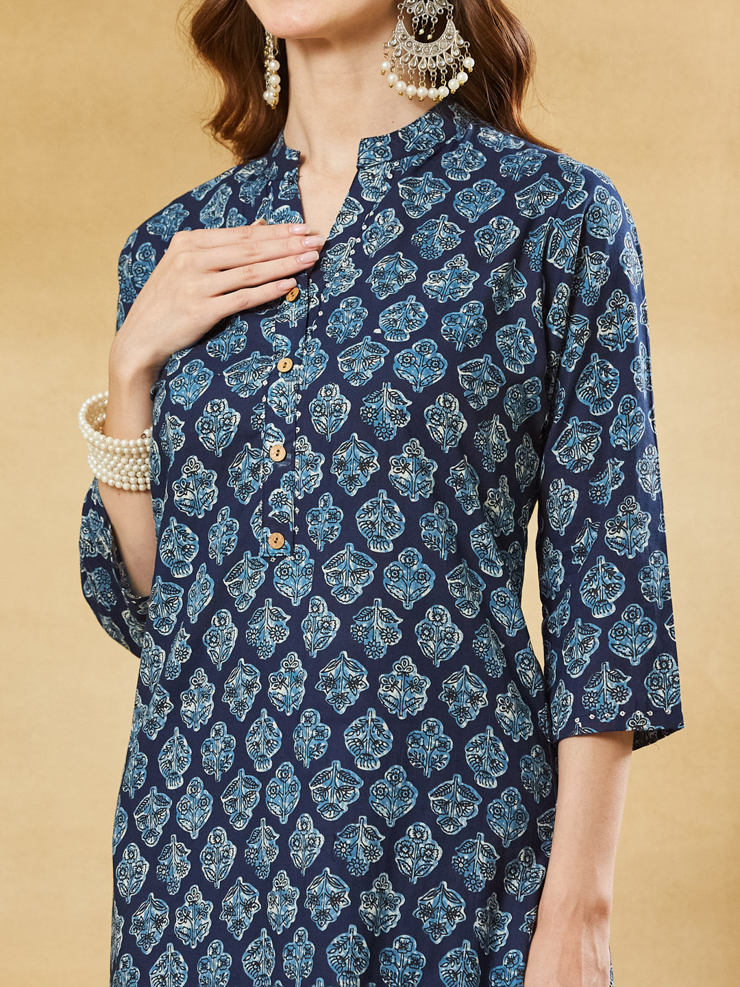 Blue Cotton Kurta Palazzo sets