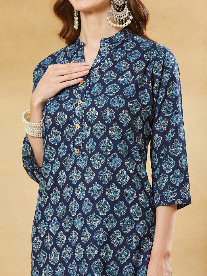 Blue Cotton Kurta Palazzo sets