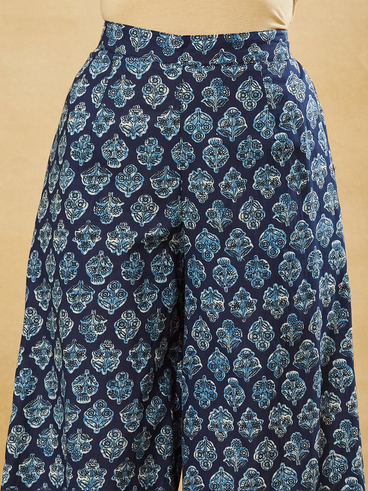 Blue Cotton Kurta Palazzo sets