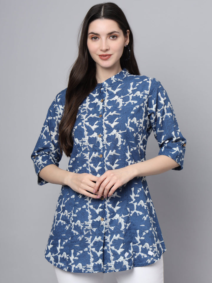 Blue-Cotton-A-Line-Top-Only