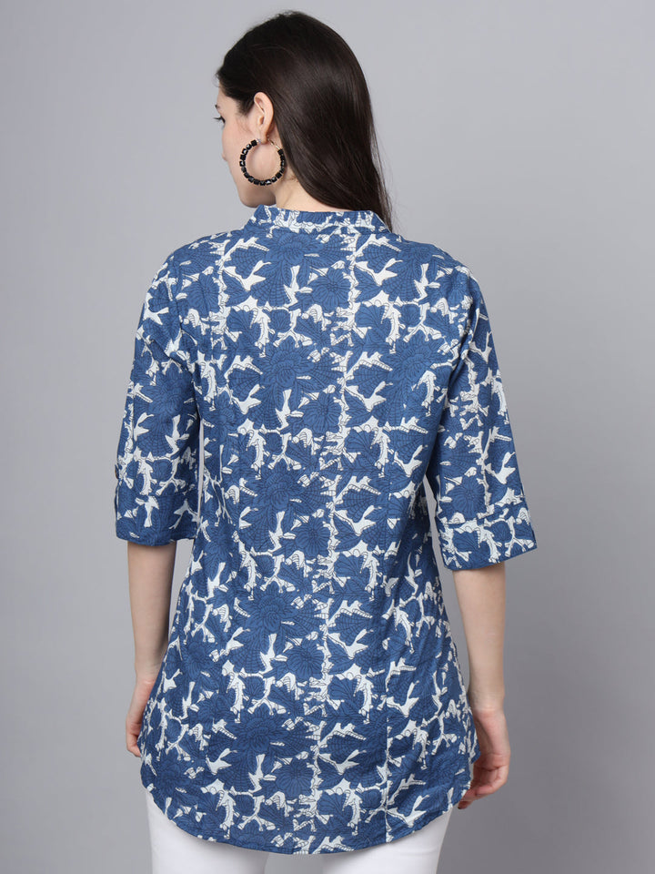 Blue-Cotton-A-Line-Top-Only