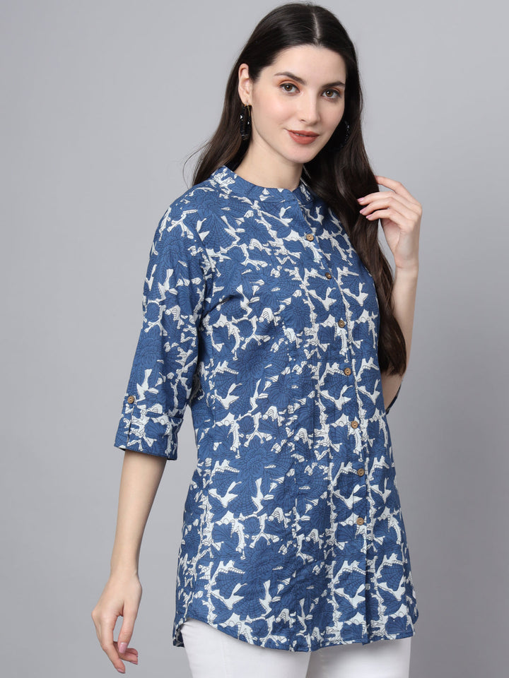 Blue-Cotton-A-Line-Top-Only