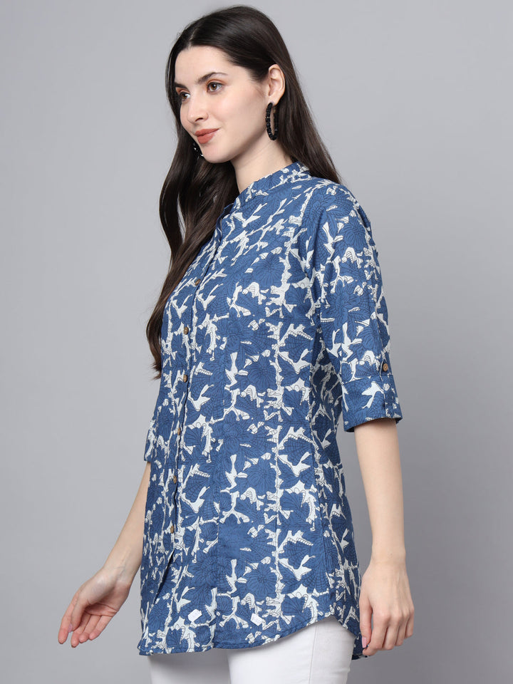 Blue-Cotton-A-Line-Top-Only