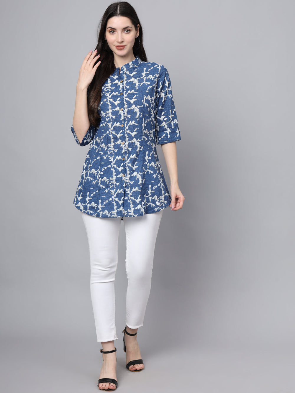 Blue-Cotton-A-Line-Top-Only