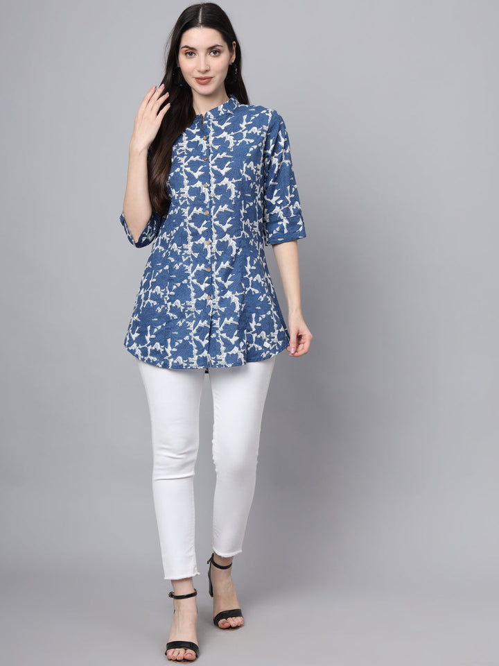 Blue-Cotton-A-Line-Top-Only