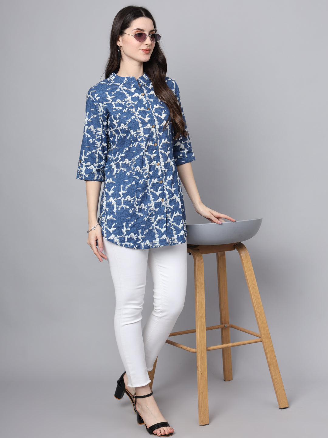 Blue-Cotton-A-Line-Top-Only