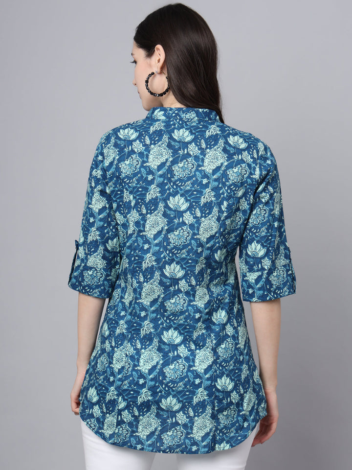 Blue-Cotton-A-Line-Top-Only