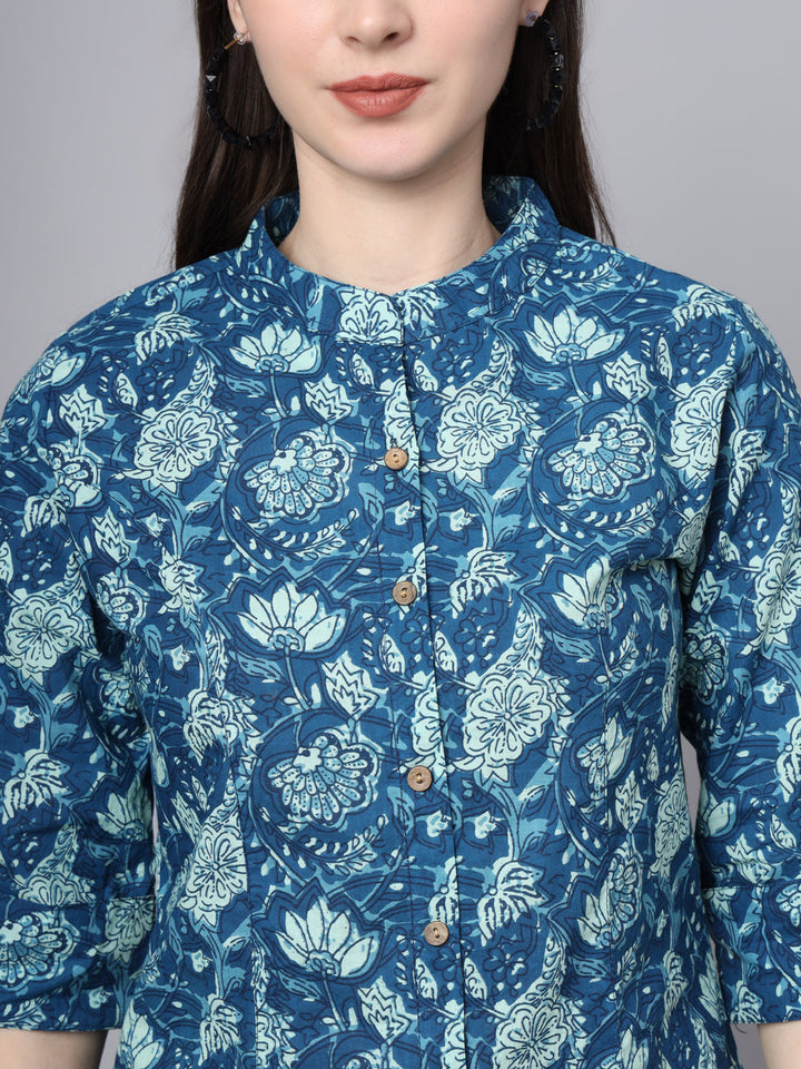 Blue-Cotton-A-Line-Top-Only