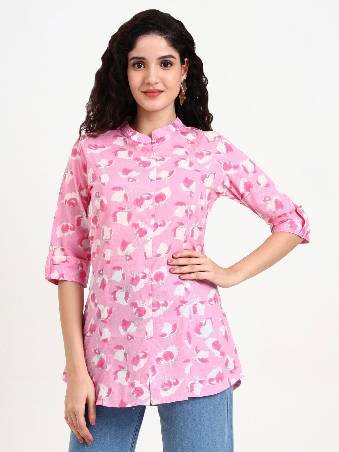 Pink-Cotton-Floral-Print-Top-Only