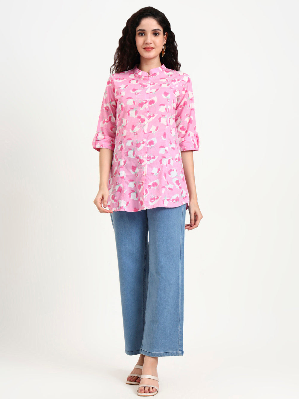 Pink-Cotton-Floral-Print-Top-Only