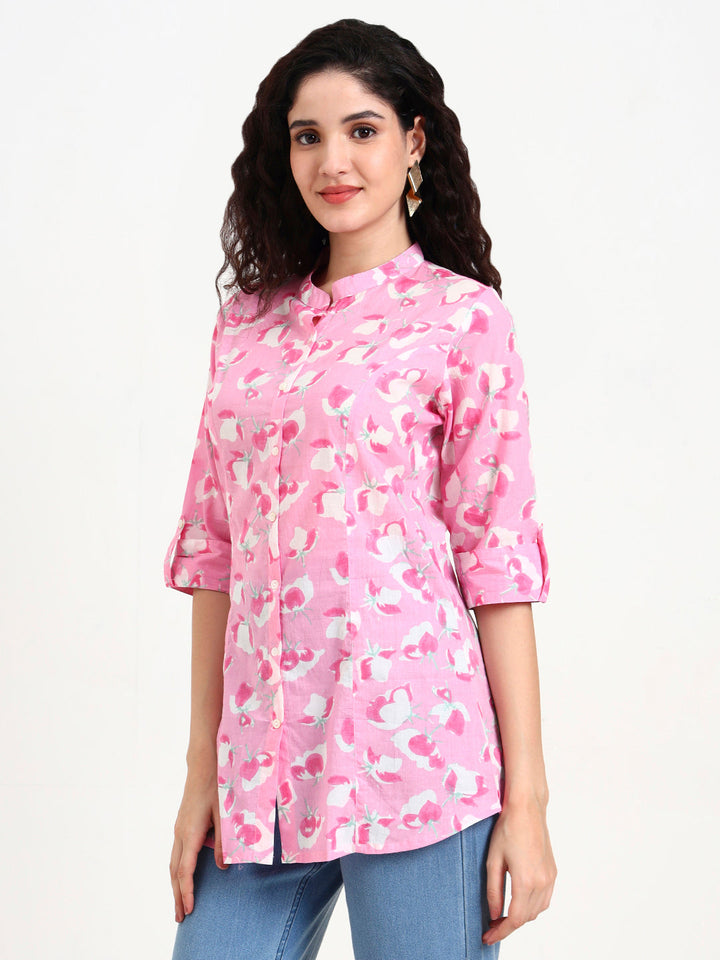 Pink-Cotton-Floral-Print-Top-Only