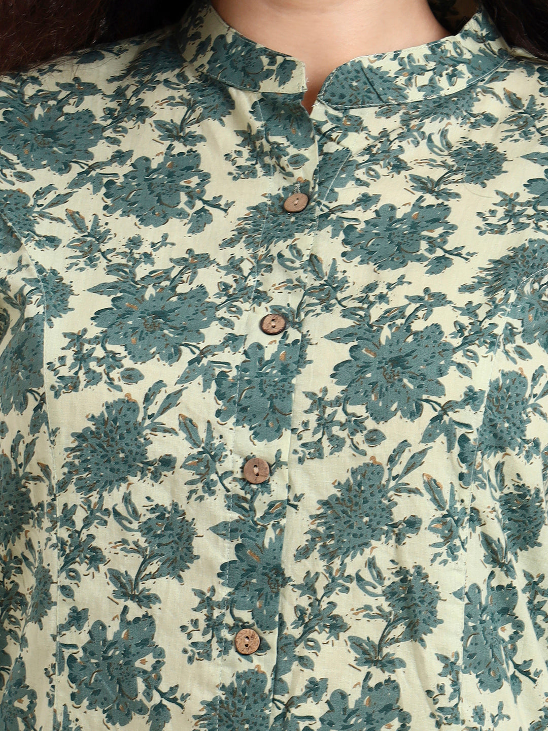 Green-Cotton-Floral-Print-Top-Only