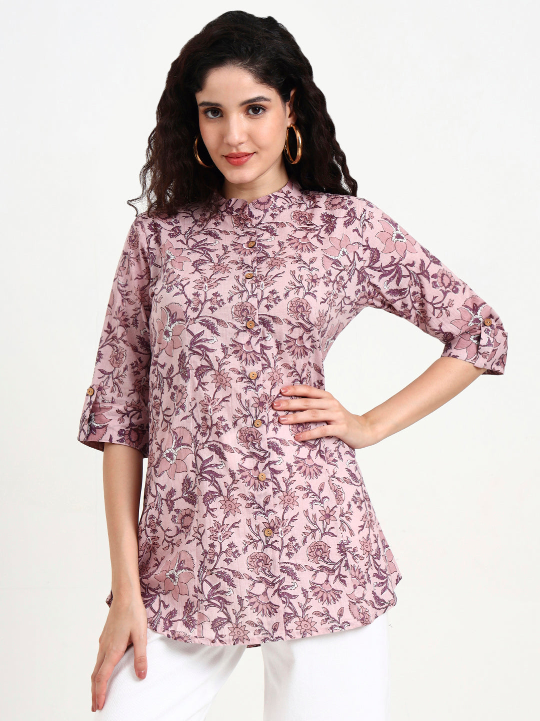 Light-Purple-Cotton-Floral-Print-Top-Only