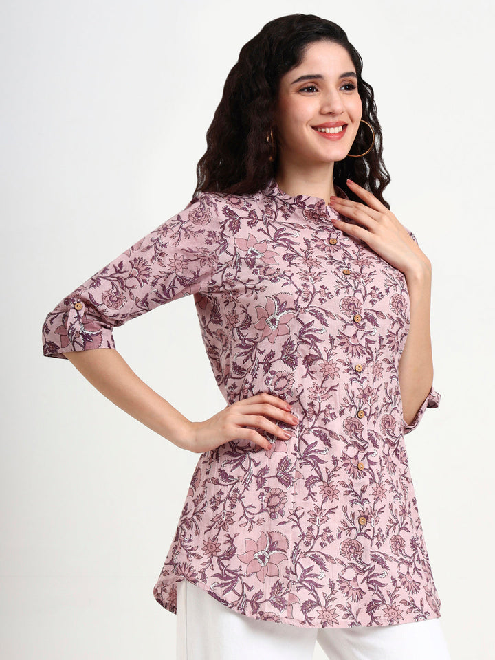 Light-Purple-Cotton-Floral-Print-Top-Only