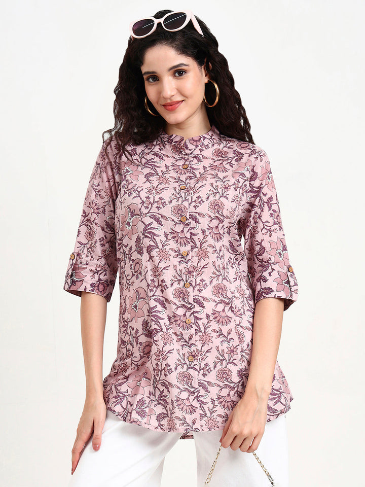 Light-Purple-Cotton-Floral-Print-Top-Only