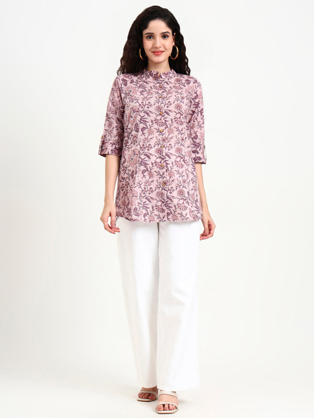 Light-Purple-Cotton-Floral-Print-Top-Only