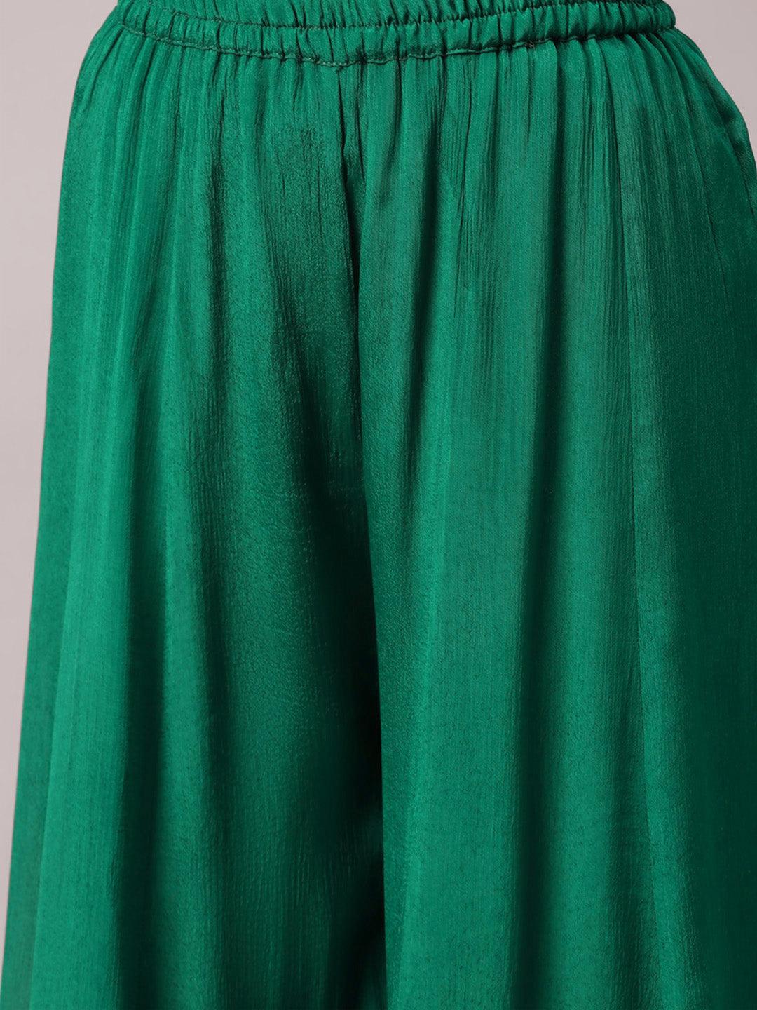 Green-Georgette-Bandhani-Print-3-Piece-Kurta-Set