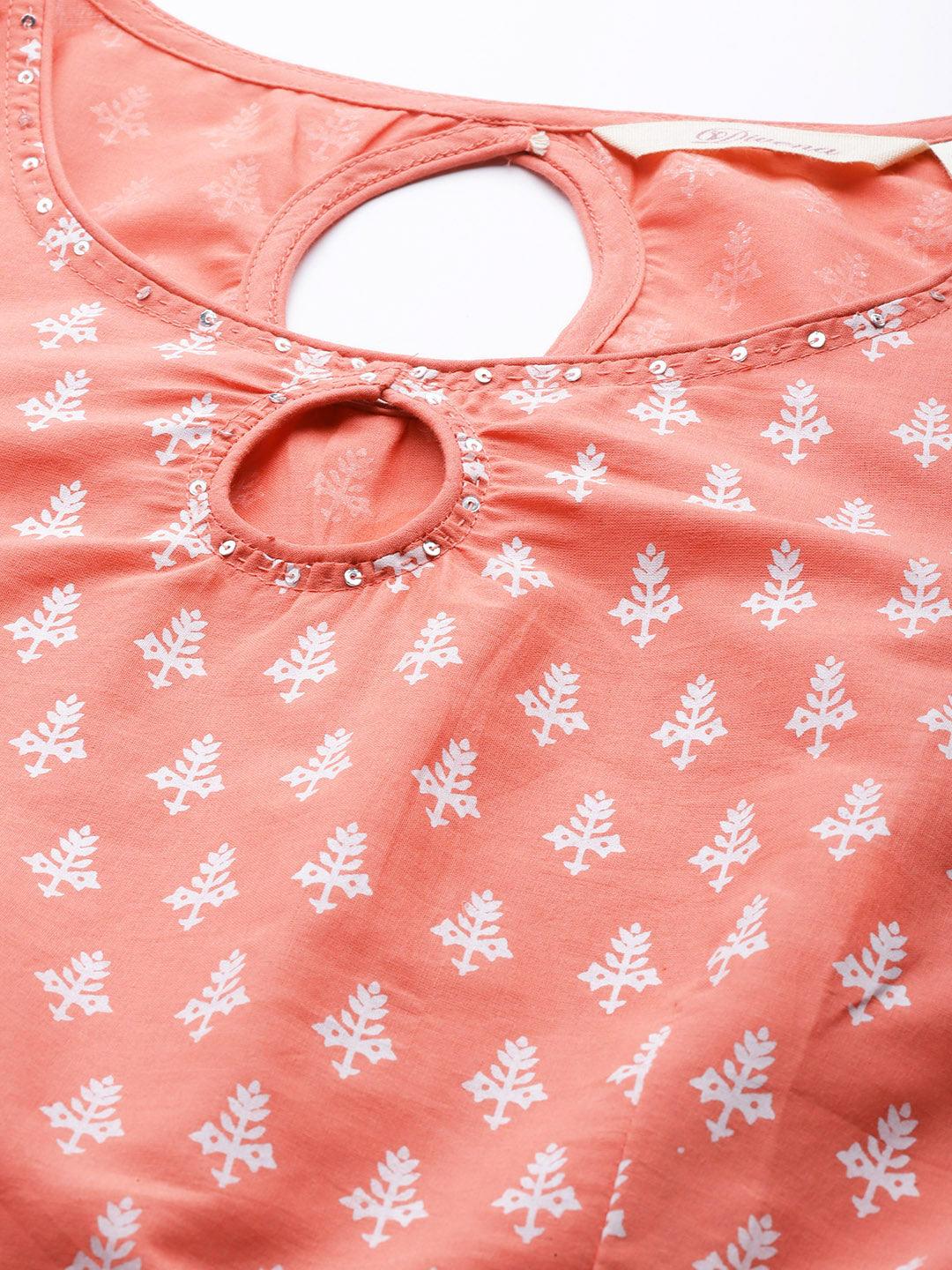 Pink-Cotton-Printed-Plus-Size-Lehenga-Set