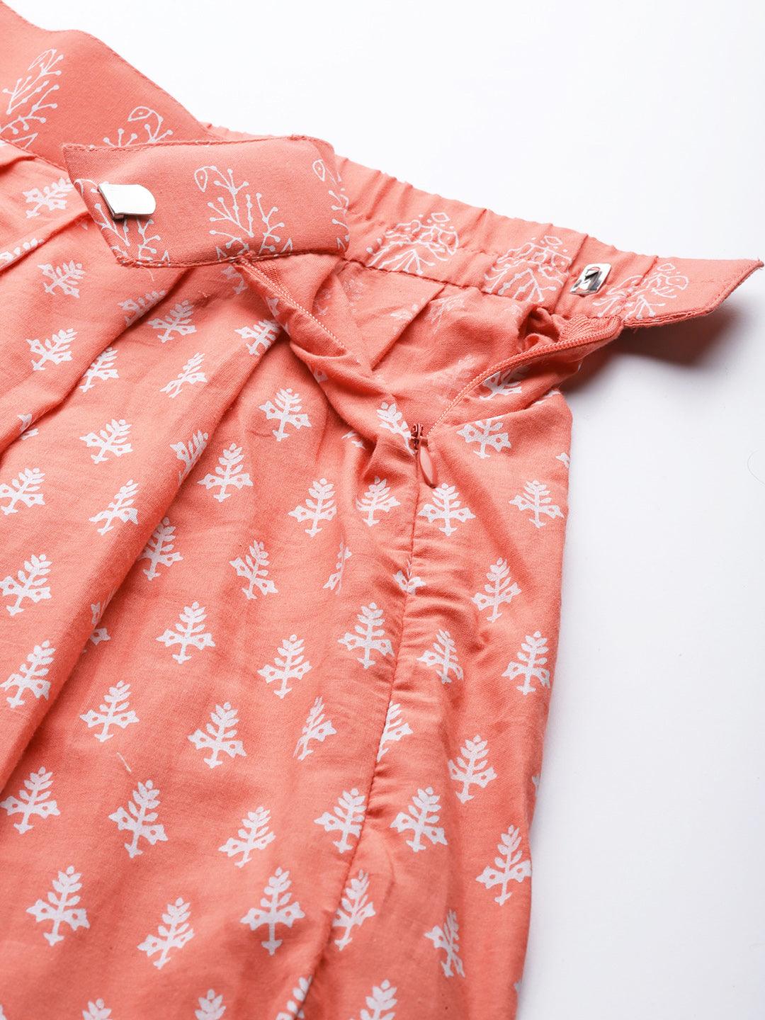 Pink-Cotton-Printed-Plus-Size-Lehenga-Set