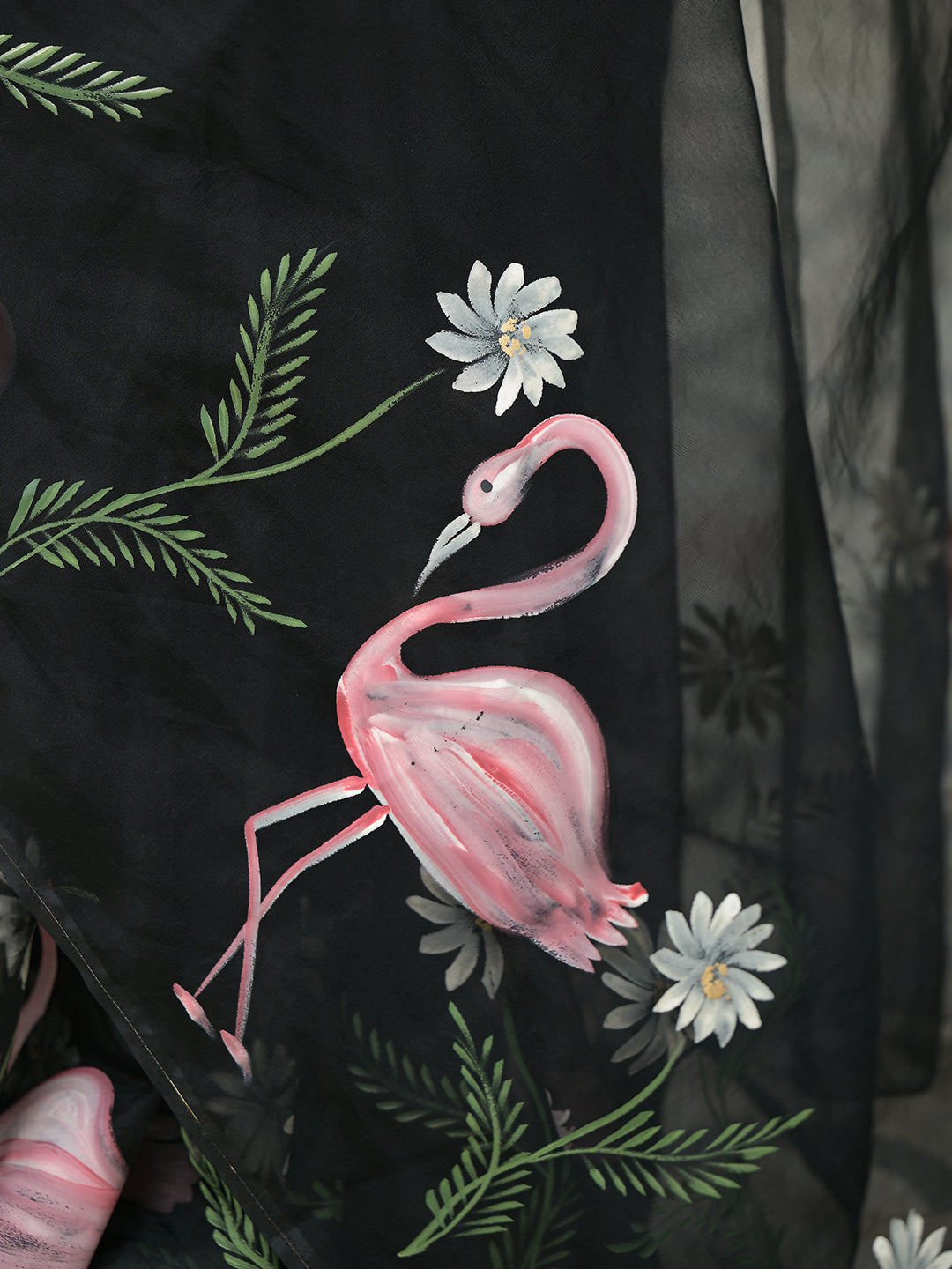 Black-Organza-Hand-painted-Saree