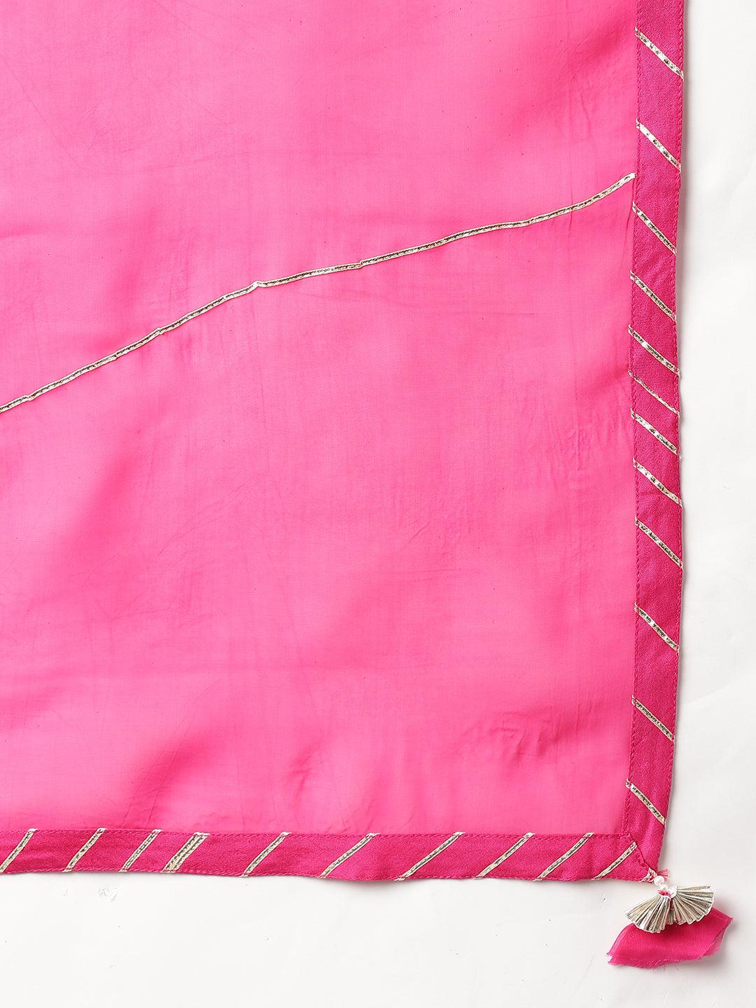 Dark-Pink-Russion-Silk-Hand-Embroiderd-3-Piece-Sharara-Set