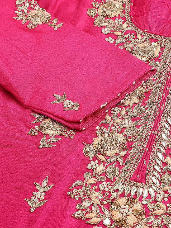 Dark-Pink-Russion-Silk-Hand-Embroiderd-3-Piece-Sharara-Set