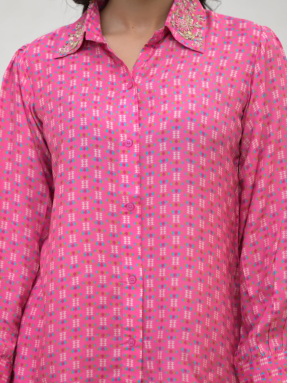 Pink-Muslin-Abstract-Print-Shirt-&-Trouser-Co-Ord-Set