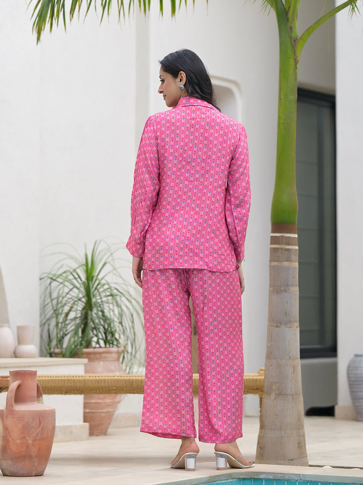 Pink-Muslin-Abstract-Print-Shirt-&-Trouser-Co-Ord-Set