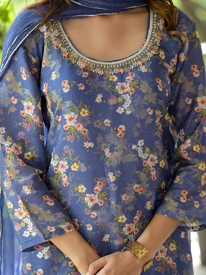 Blue-Muslin-Bead-&-Stone-Work-Embroidered-3-Piece-Kurta-Set
