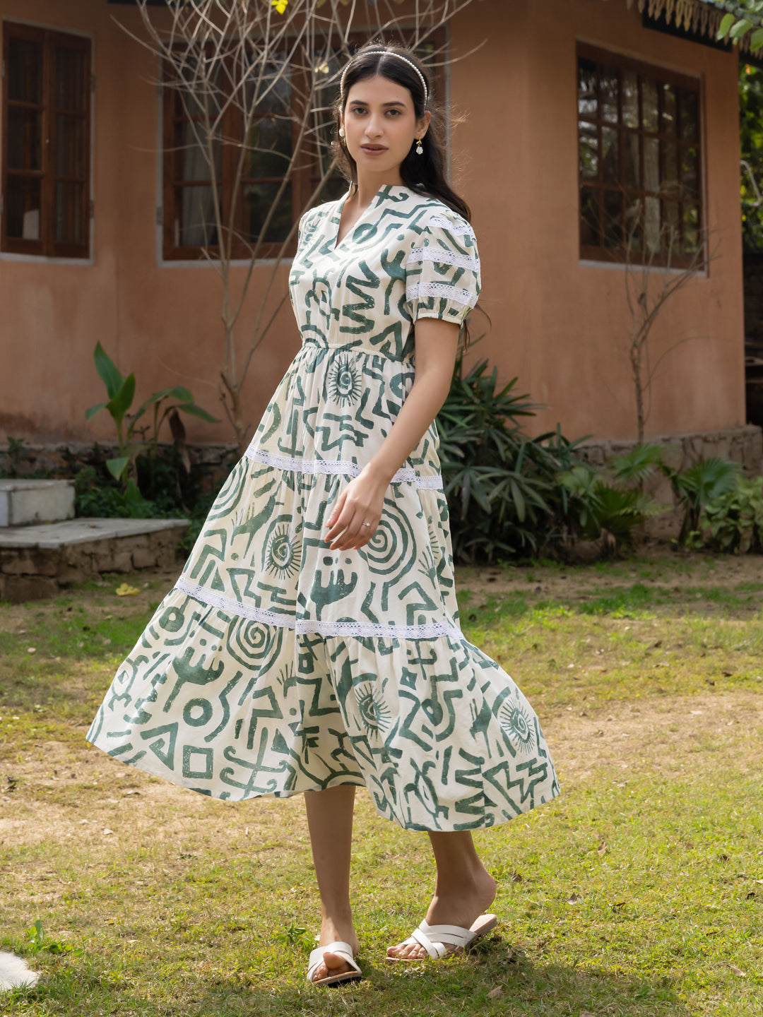 Off-White-Cotton-Printed-Midi-Dress