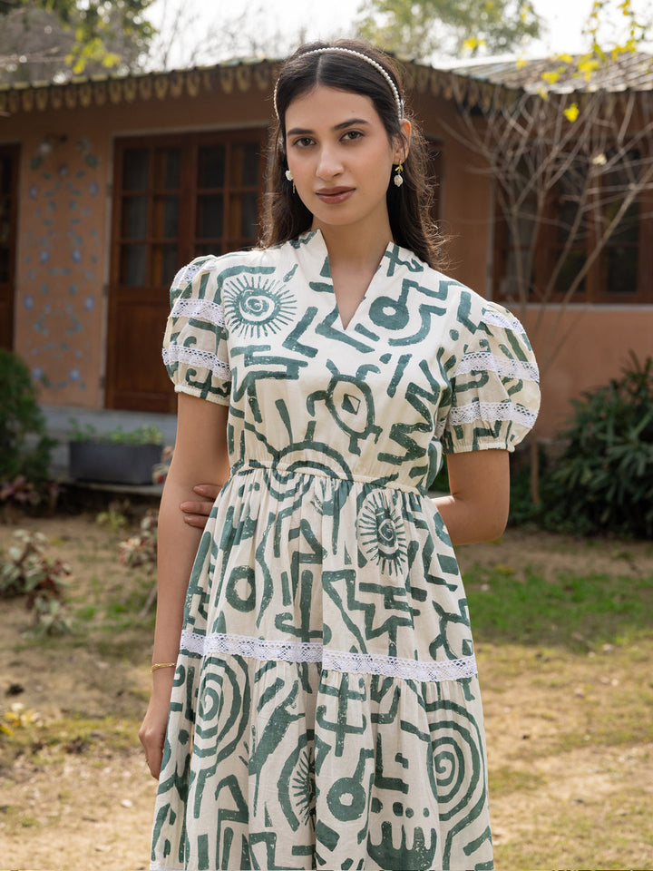 Off-White-Cotton-Printed-Midi-Dress