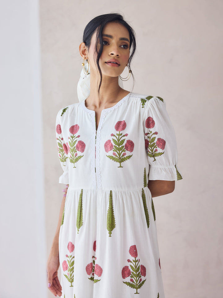 Off-White-Cotton-Floral-Printed-Midi-Dress
