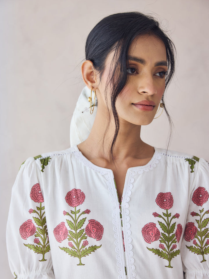 Off-White-Cotton-Floral-Printed-Midi-Dress