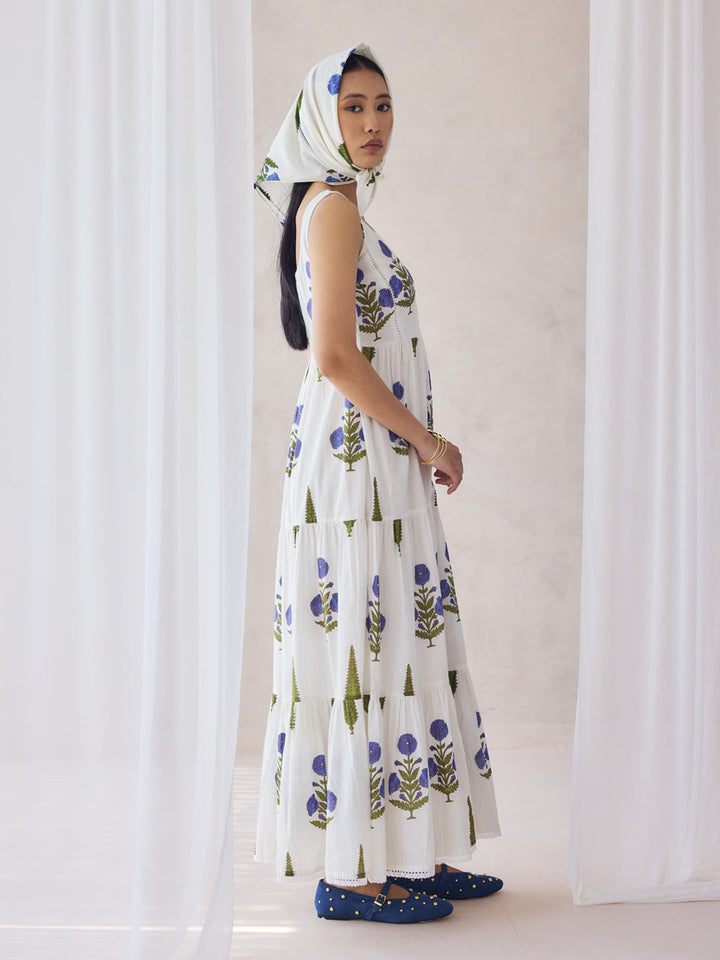 Off-White-Cotton-Floral-Printed-Maxi-Dress