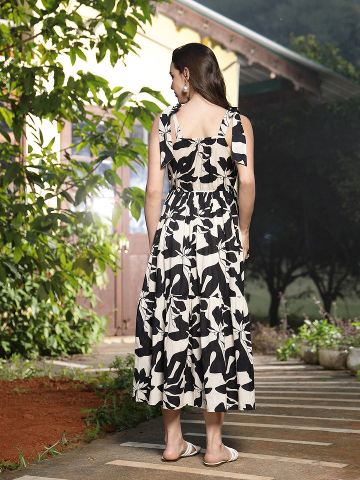 Black-Cotton-Printed-Tiered-Dress