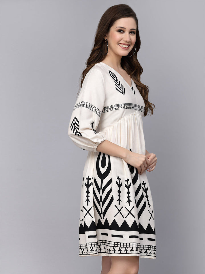 Off-White-Rayon-Flared-Midi-dress