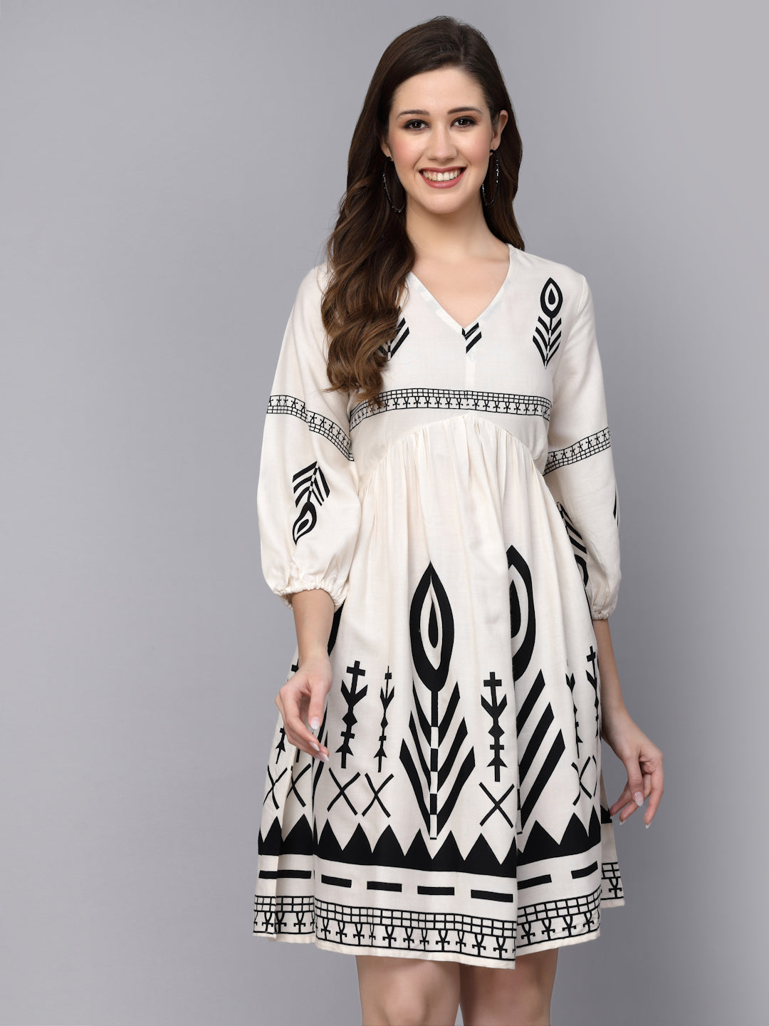 Printed Rayon Flared dress