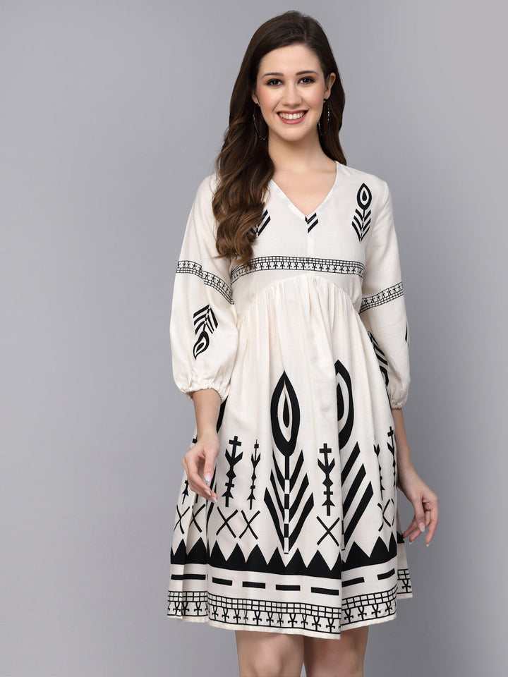 Printed Rayon Flared dress